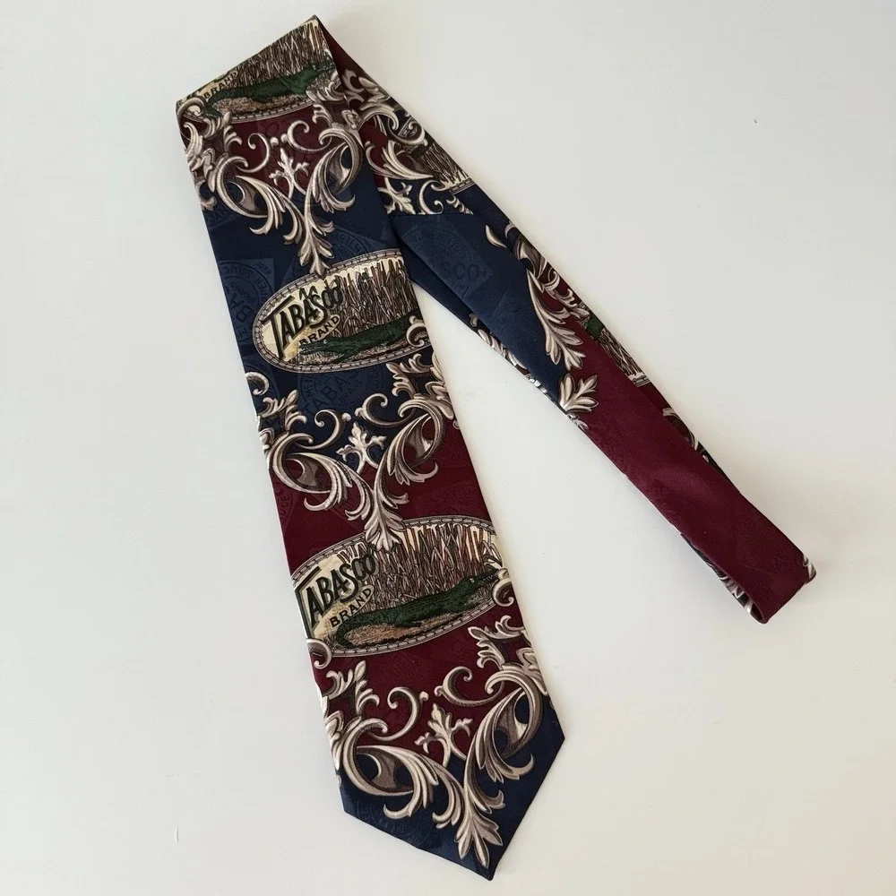 Vintage‎ Tobasco Tie Men's Silk Whimsical Travel Preppy Louisiana